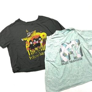 MTV and Beatles yellow submarine Graphic T-Shirt women’s bundle size medium